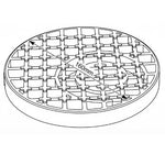 Aquaflow 160mm Round Drain Cover Grid drawing