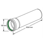 Aquaflow 160mm Single Socket Pipe 3m Drawing