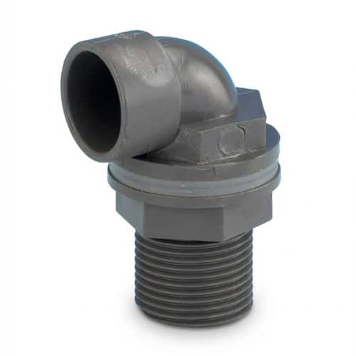 Aquaflow 21.5mm Bent Compression Tank Connector Grey