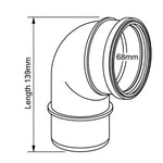 Aquaflow 68mm Downpipe Shoe drawing