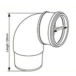 Aquaflow Plastic Round 92.5° Offset Bend 68mm Downpipe drawing