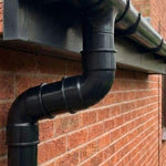 Aquaflow Plastic Round 92.5° Offset Bend 68mm Downpipe fitted on gutter