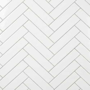 White Gloss Chevron Wall Panel 250mm x 2.6m x 8mm (Pack of 4)
