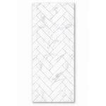 Matt White & Grey Veined Effect Chevron Wall Panel 250mm x 2.6m x 8mm (Pack of 4)