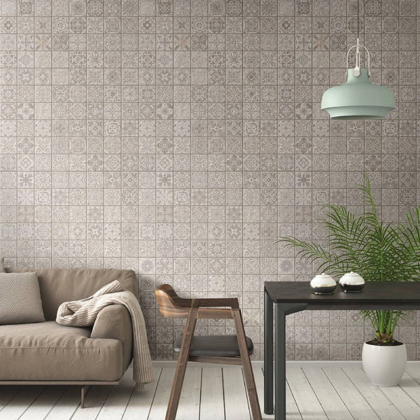 Antwerp Grey Tile Wall Panel 250mm x 2.6m x 8mm (Pack of 4) - installed