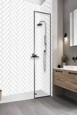 White Gloss Chevron Wall Panel 250mm x 2.6m x 8mm (Pack of 4)
