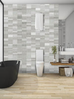 Nassau Silver Brick Wall Panel 250mm x 2.6m x 8mm (Pack of 4)