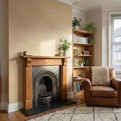 Multi Tile Large Sand Wall Panel | 400mm x 2.6m x 8mm (Pack of 5) - installed
