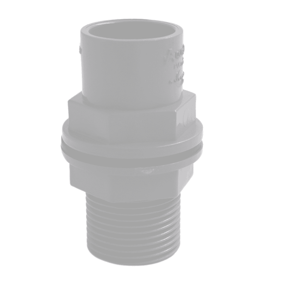 Aquaflow 21mm Straight Compression Tank Connector - installed
