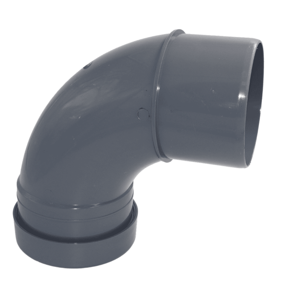 Aquaflow Single Socket 110mm Push Fit Soil Bend 92.5° - installed