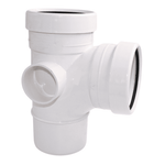 Aquaflow 110mm Push Fit Soil  Double Socket Branch 92.5°