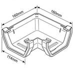 Square Gutter Angle 90° Drawing