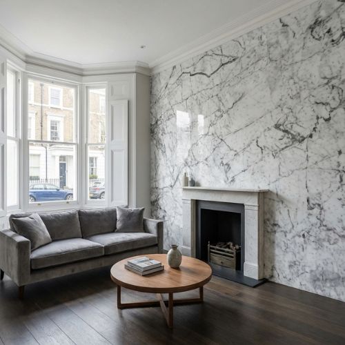 Vicenza White Wall Panel 1000mm x 2.4m x 10mm - installed
