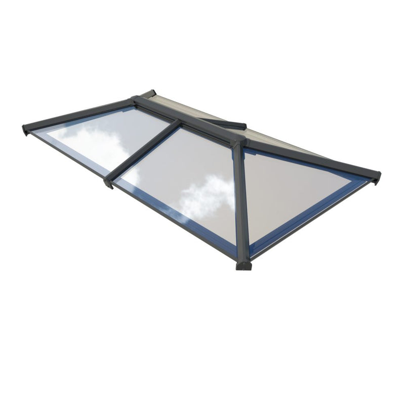 uPVC flat roof lantern 1.5m x 3m Anthracite Grey on White image 1
