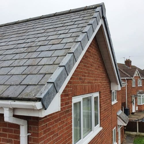 fascia end cap fitted onto house - installed
