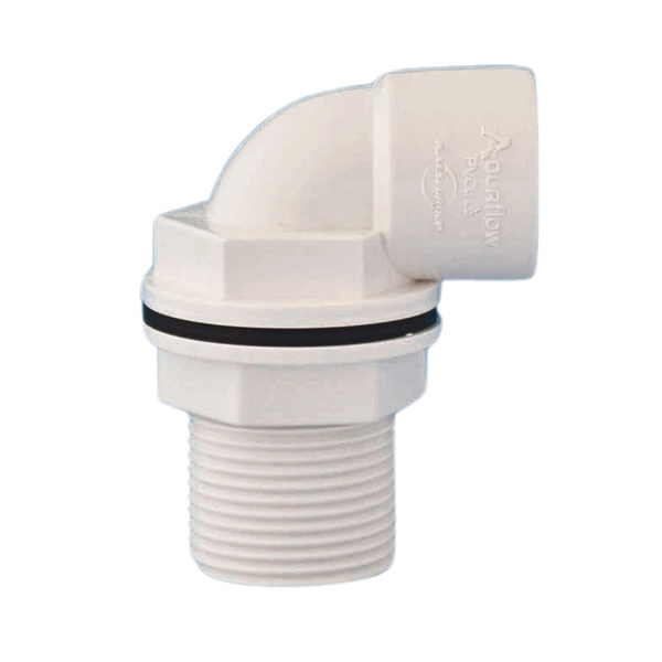 Aquaflow 21.5mm Bent Compression Tank Connector - White (OFBCTCW)