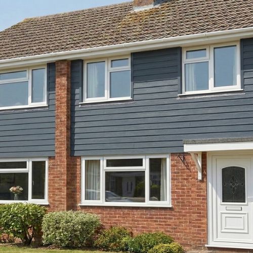 Duraklad Double Embossed Platinum Grey Wall Cladding | 333mm x 5m x 7mm - installed