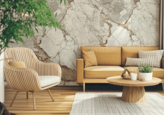 Wall panels installed in a finished room