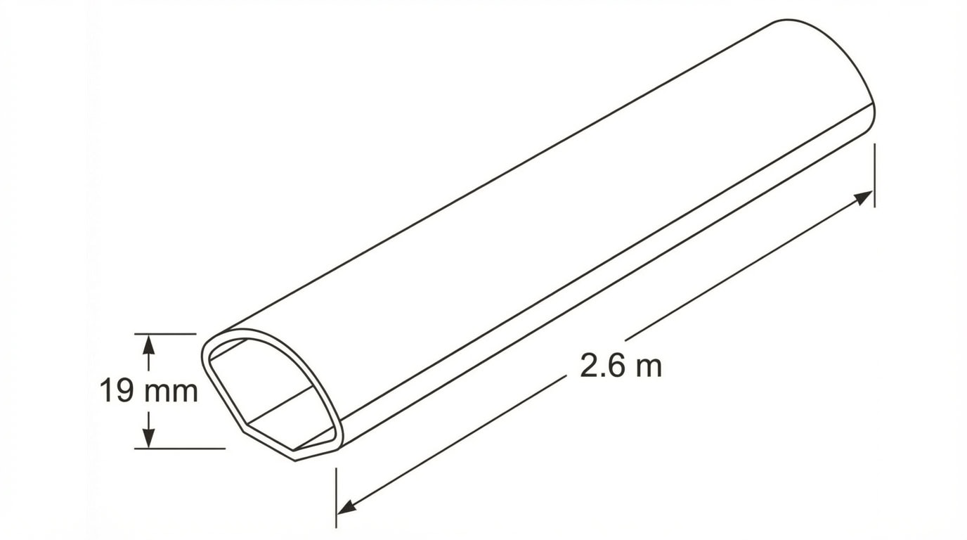 19mm X 2.6m Quadrant fitting drawing