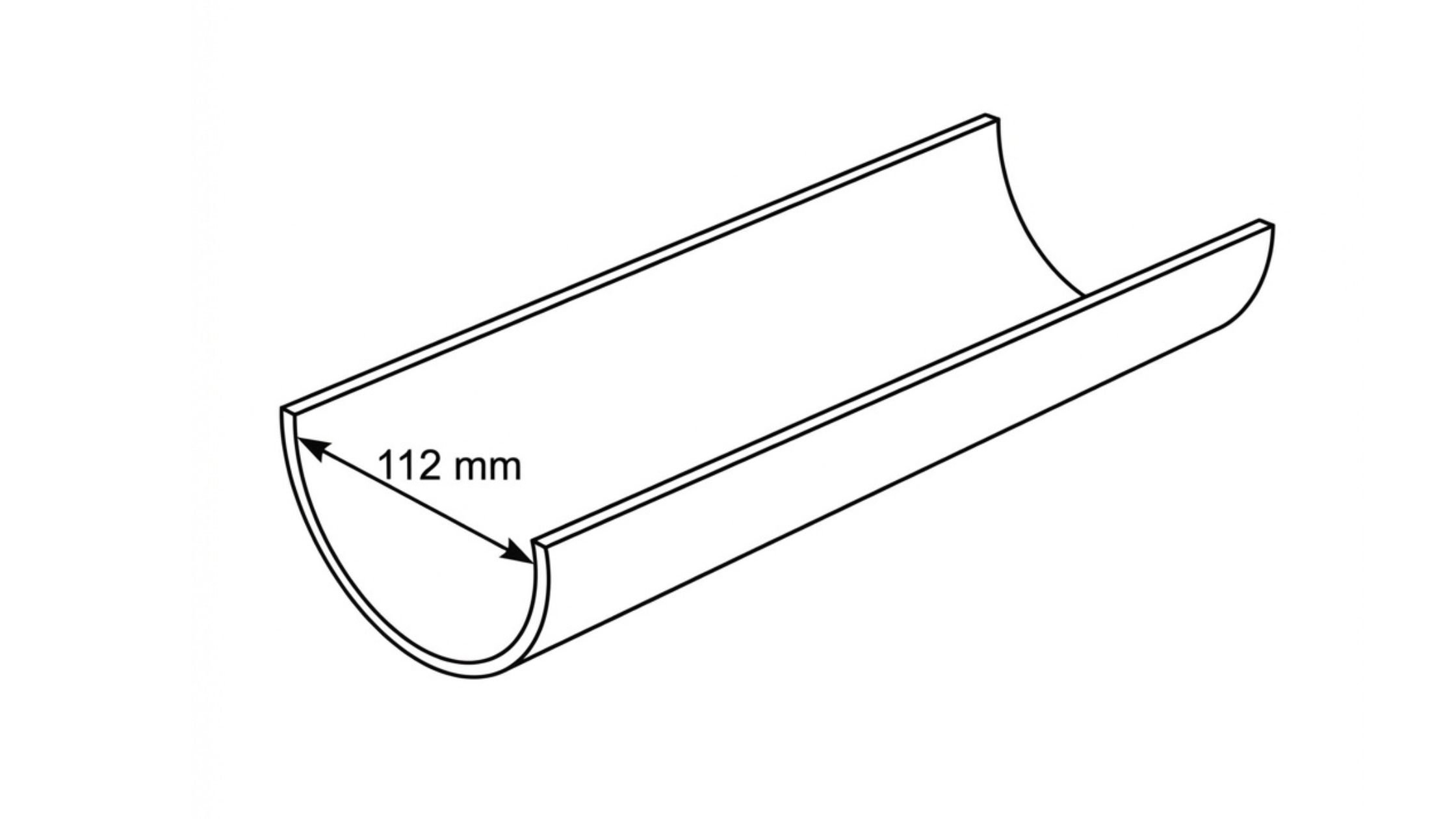 Aquaflow 112mm Cast Iron Effect Gutter Drawing