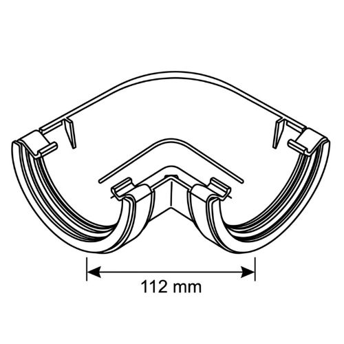Aquaflow 112mm Half Round Gutter Angle 150° - Image 6