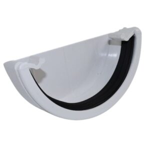 Aquaflow 112mm Plastic Half Round External Stop End White (2)