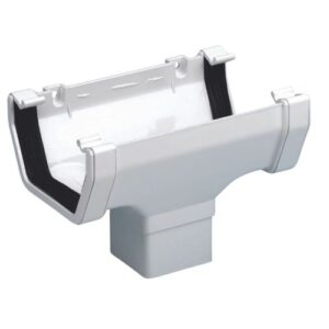 Aquaflow 114mm Square Running Outlet Gutter White