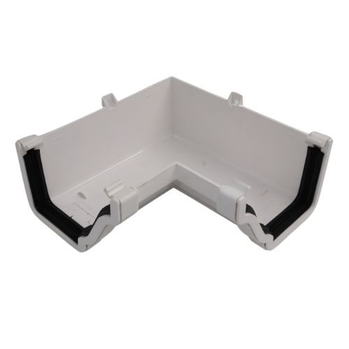 Aquaflow 130mm Internal 90° Ogee Gutter Angle White