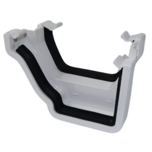 Aquaflow 130mm Left Hand Ogee Square Gutter Adaptor wHITE