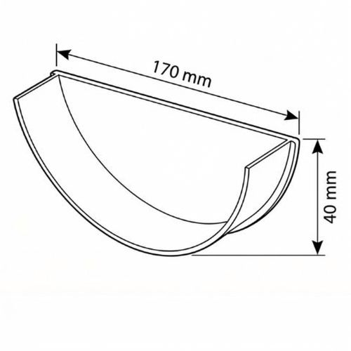 Aquaflow 170mm Half Round Internal Stop End drawing (3)