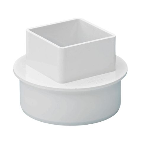 Aquaflow 65mm Square to Round 110mm Soil Adaptor White