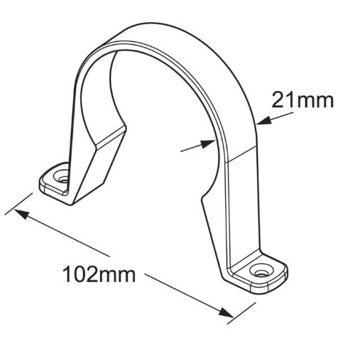 Aquaflow 68mm Downpipe Clips drawing