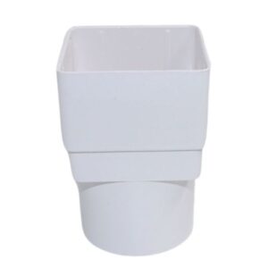 Aquaflow Plastic Square to Round Gutter Adaptor White