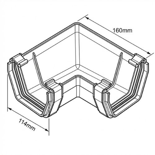 Square Gutter Angle Drawing