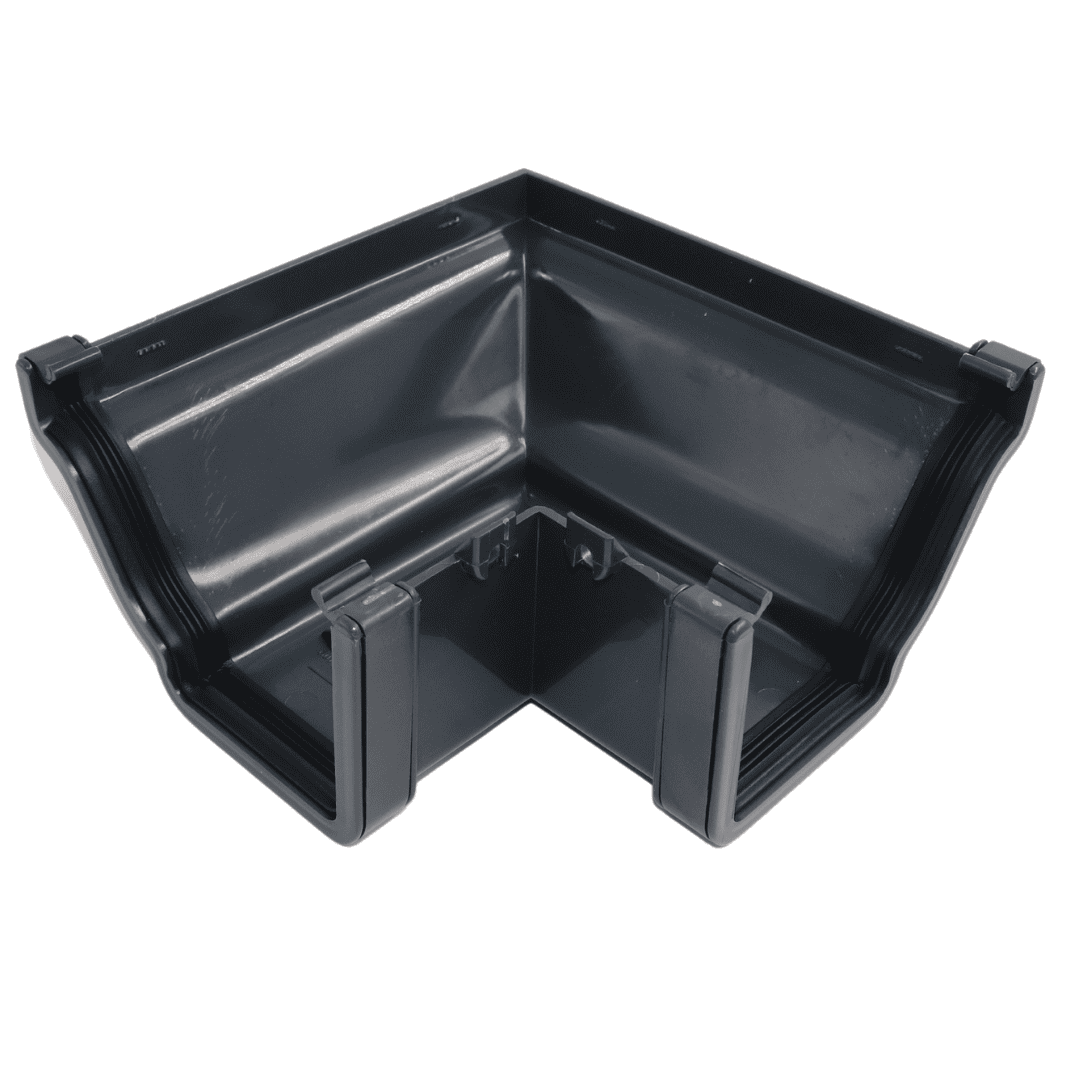 Black Aquaflow 130mm External 90° Ogee Gutter Angle