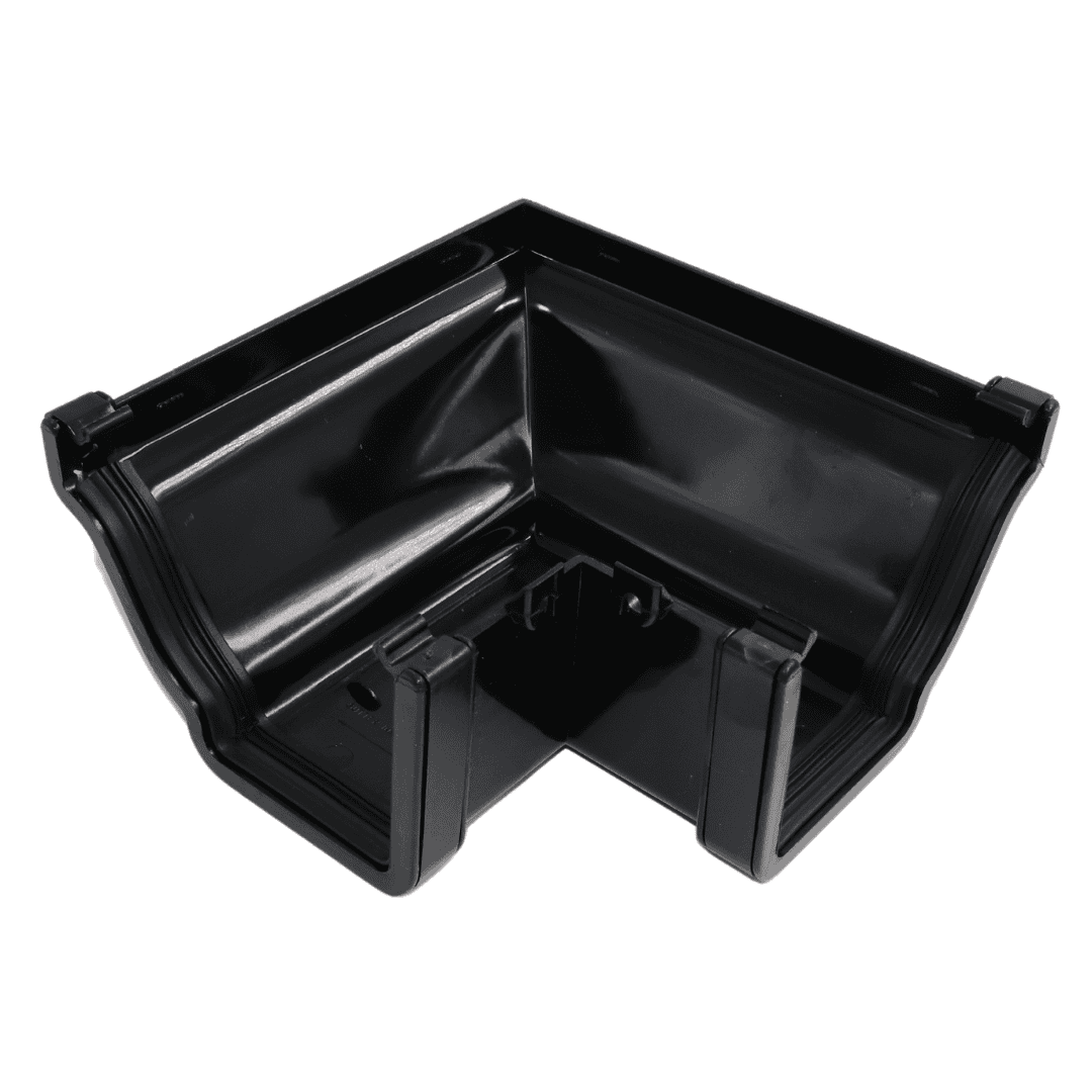 black Aquaflow 130mm External 90° Ogee Gutter Angle