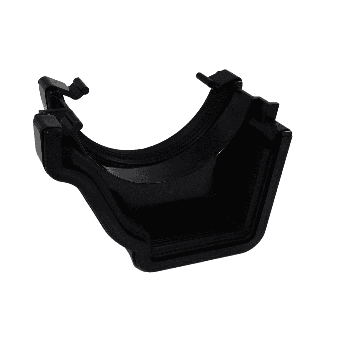 black Aquaflow Left Hand Half Round To Ogee Adaptor