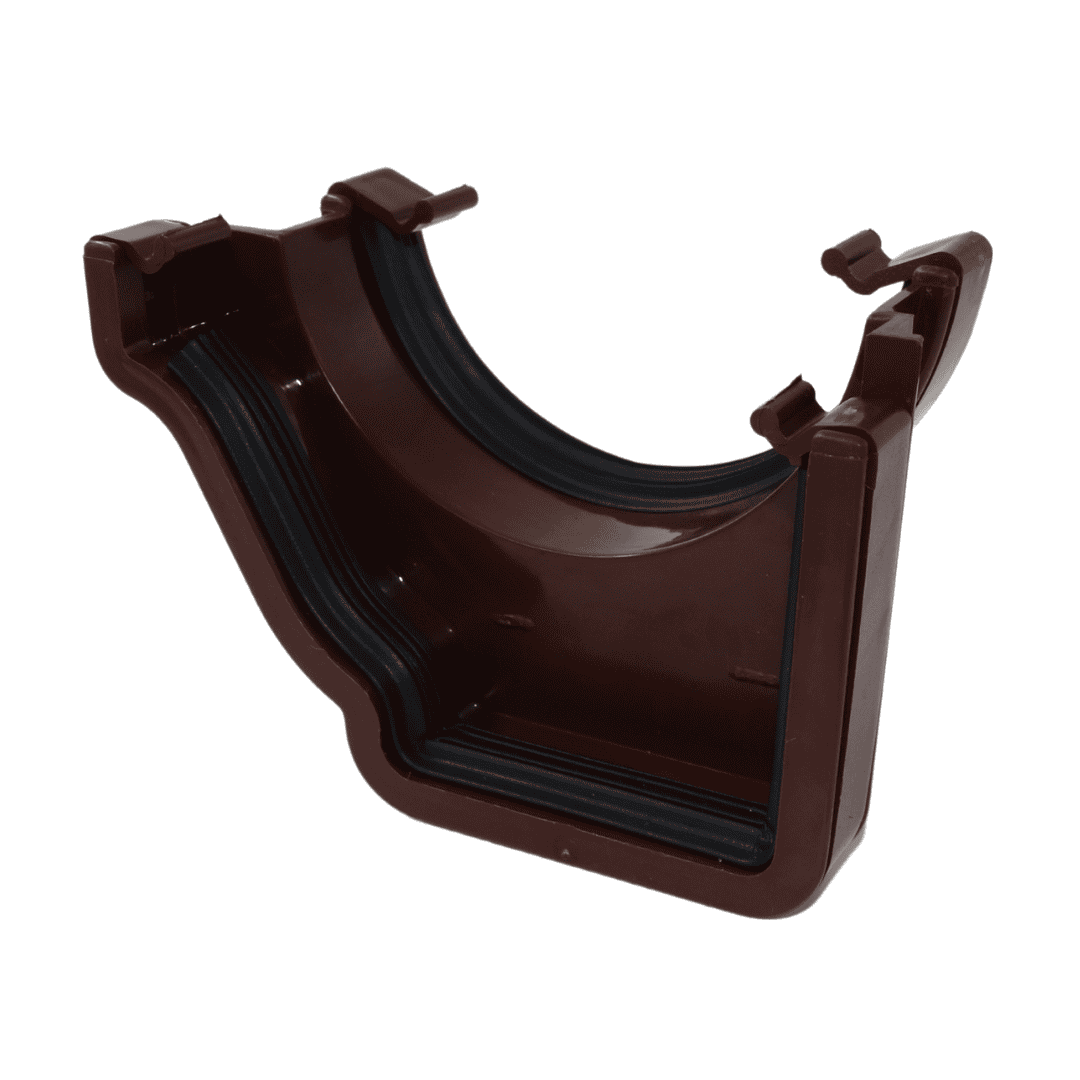 dark brown Aquaflow Left Hand Half Round To Ogee Adaptor