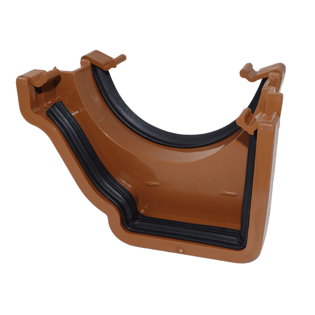 Light Brown Aquaflow Left Hand Half Round To Ogee Adaptor