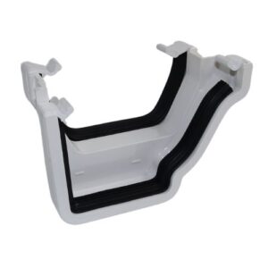 Aquaflow 130mm Right Hand Ogee Square Gutter Adaptor White