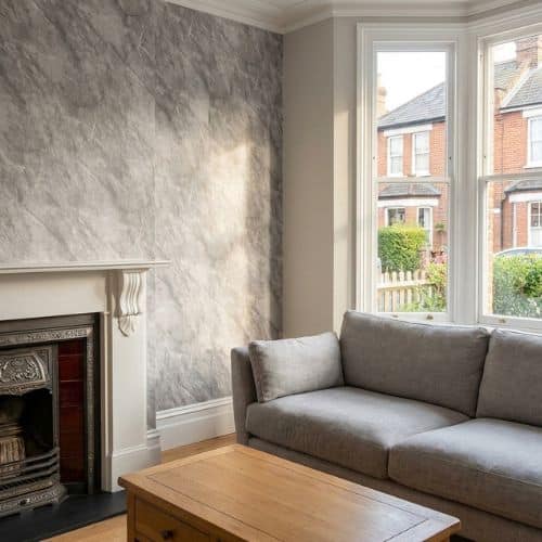 Dark Grey Marble Wall Panel Fitted