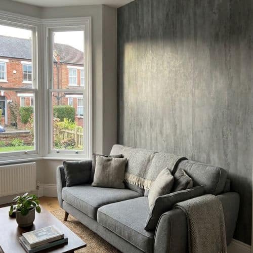 Lava Effect Graphite Wall Panel fitted