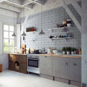 Modern Blue Tile 400mm (Pack Of 4)