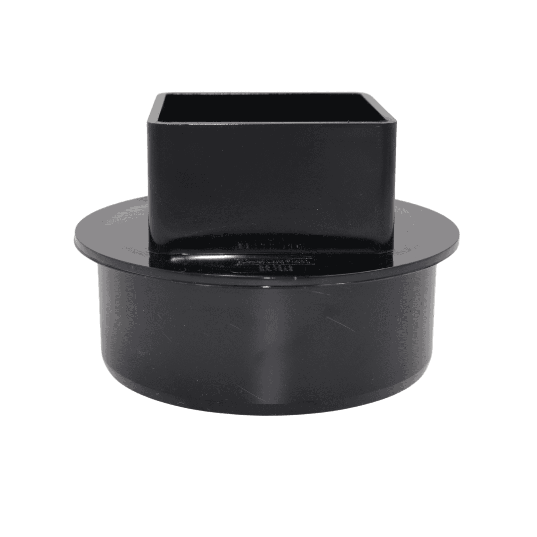 Black Aquaflow 65mm Square to Round 110mm Soil Adaptor