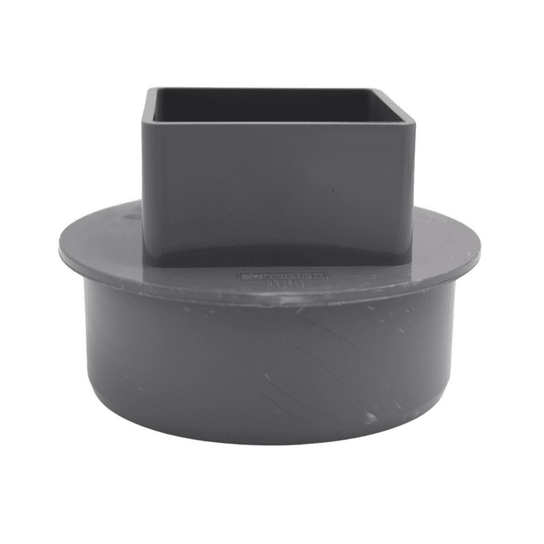 grey Aquaflow 65mm Square to Round 110mm Soil Adaptor