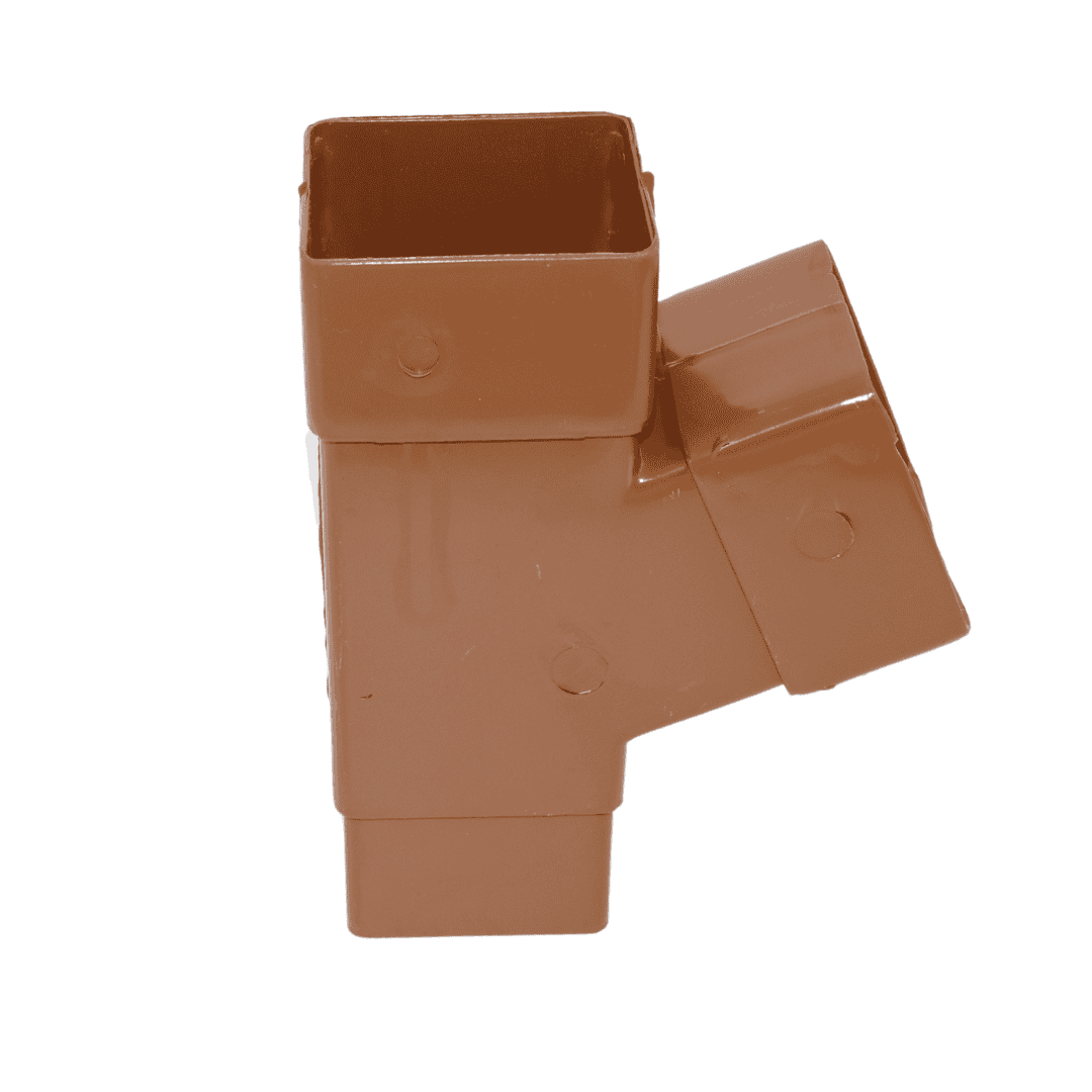 Light Brown Aquaflow Square 112.5° Plastic Y Branch Fitting