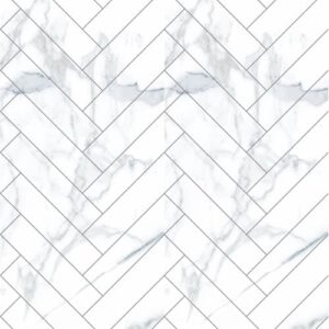 8mm Matt White & Grey Veined Effect Chevron Wall Panels