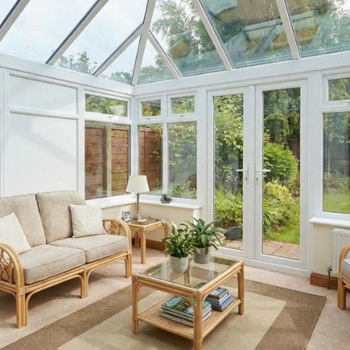 wall panels in a conservatory