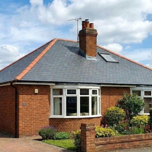 uk house with roof components